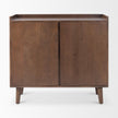 Mercana Lillie Medium Brown Wood 2 Door Tray Top Accent Cabinet