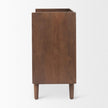 Mercana Lillie Medium Brown Wood 2 Door Tray Top Accent Cabinet