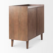 Mercana Lillie Medium Brown Wood 2 Door Tray Top Accent Cabinet