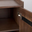 Mercana Lillie Medium Brown Wood 2 Door Tray Top Accent Cabinet