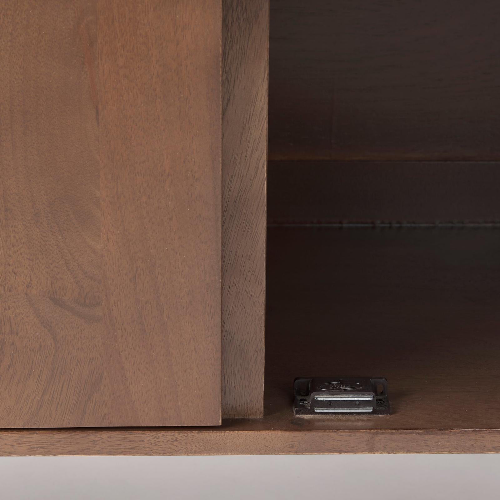 Mercana Lillie Medium Brown Wood 2 Door Tray Top Accent Cabinet