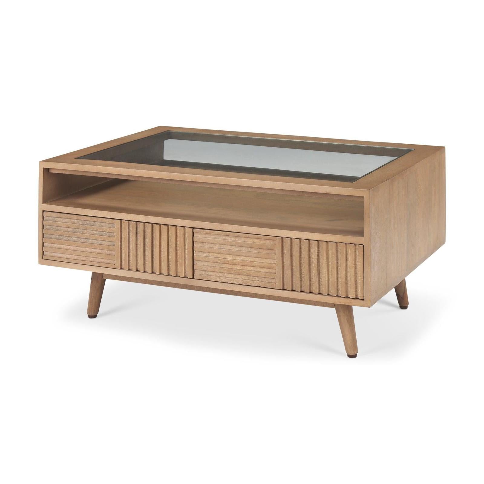 Mercana Sable Light Brown Wood Coffee Table Clearance