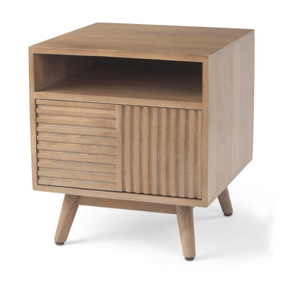 Mercana Sable Light Brown Wood Side Table