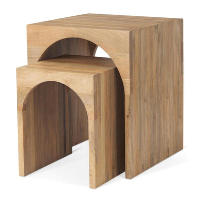 Mercana Chloe Cottage Wood Nesting Accent Tables- Set of 2