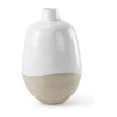 Mercana Amos White and Dark Beige Color Blocked Ceramic Floor Vase