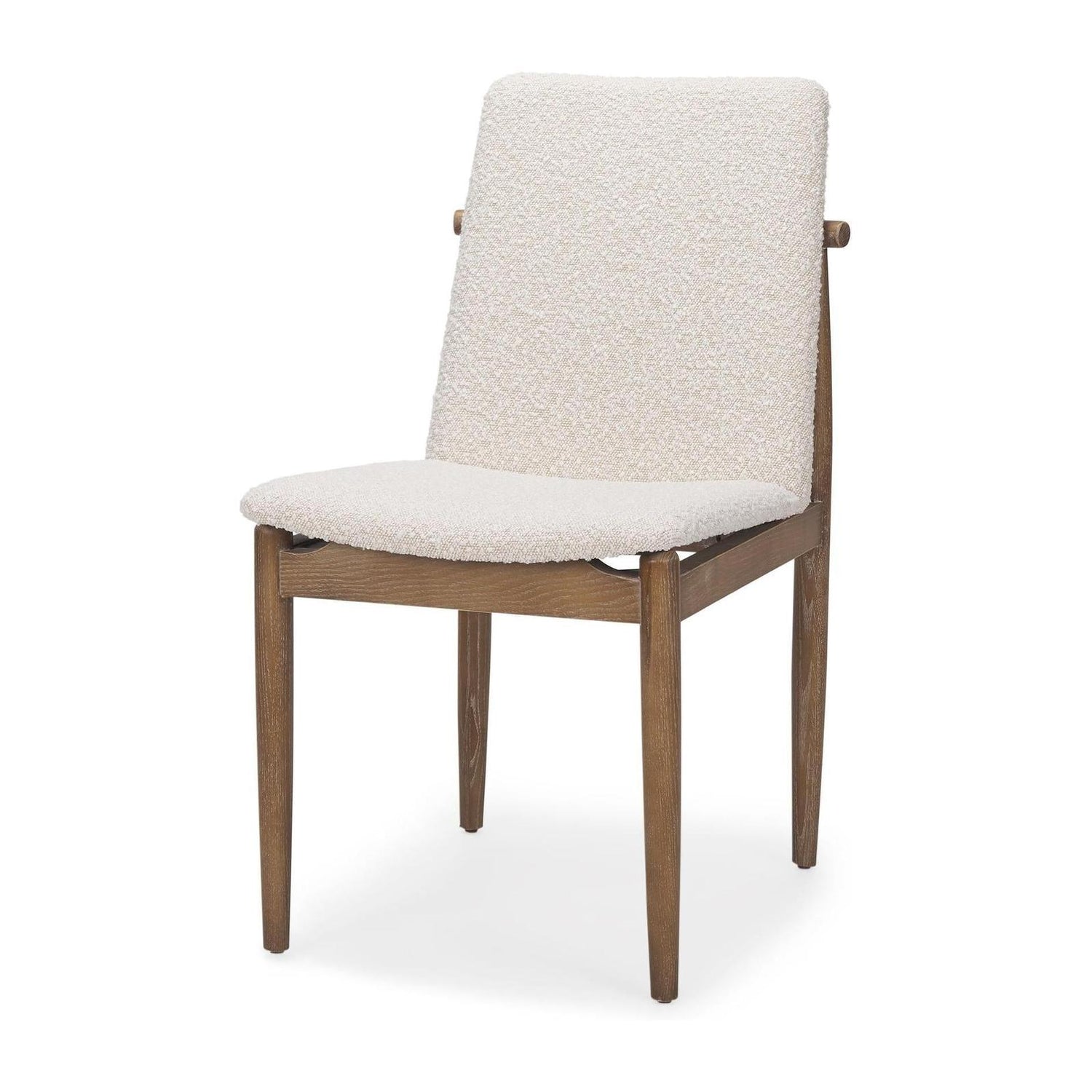 Mercana Cavett Cream Boucle Upholstered Seat W/Light Brown Wood Frame Dining Chair