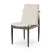 Mercana Cavett Cream Boucle Upholstered Seat W/Dark Brown Wood Frame Dining Chair