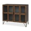 Mercana Pandora Dark Brass Metal W/Red Wood 2 Door Accent Cabinet