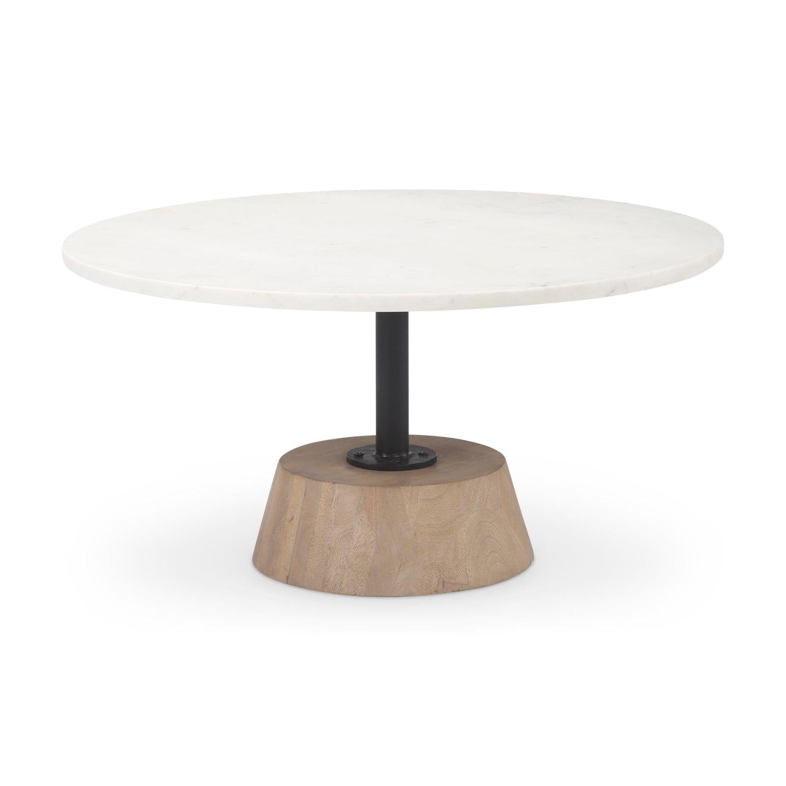 Mercana Maxwell Pedestal Base Round Coffee Table