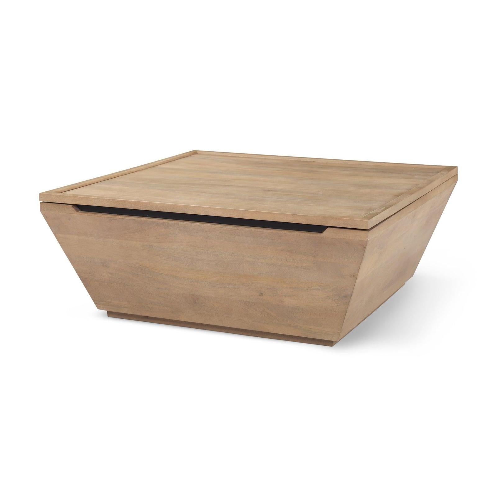 Mercana Wyatt Brown Wood Angular Coffee Table