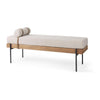 Mercana Colburne Cream Fabric w/Brown Wood Bench