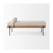 Mercana Colburne Cream Fabric w/Brown Wood Bench