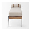 Mercana Colburne Cream Fabric w/Brown Wood Bench