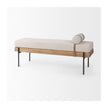 Mercana Colburne Cream Fabric w/Brown Wood Bench