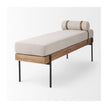 Mercana Colburne Cream Fabric w/Brown Wood Bench