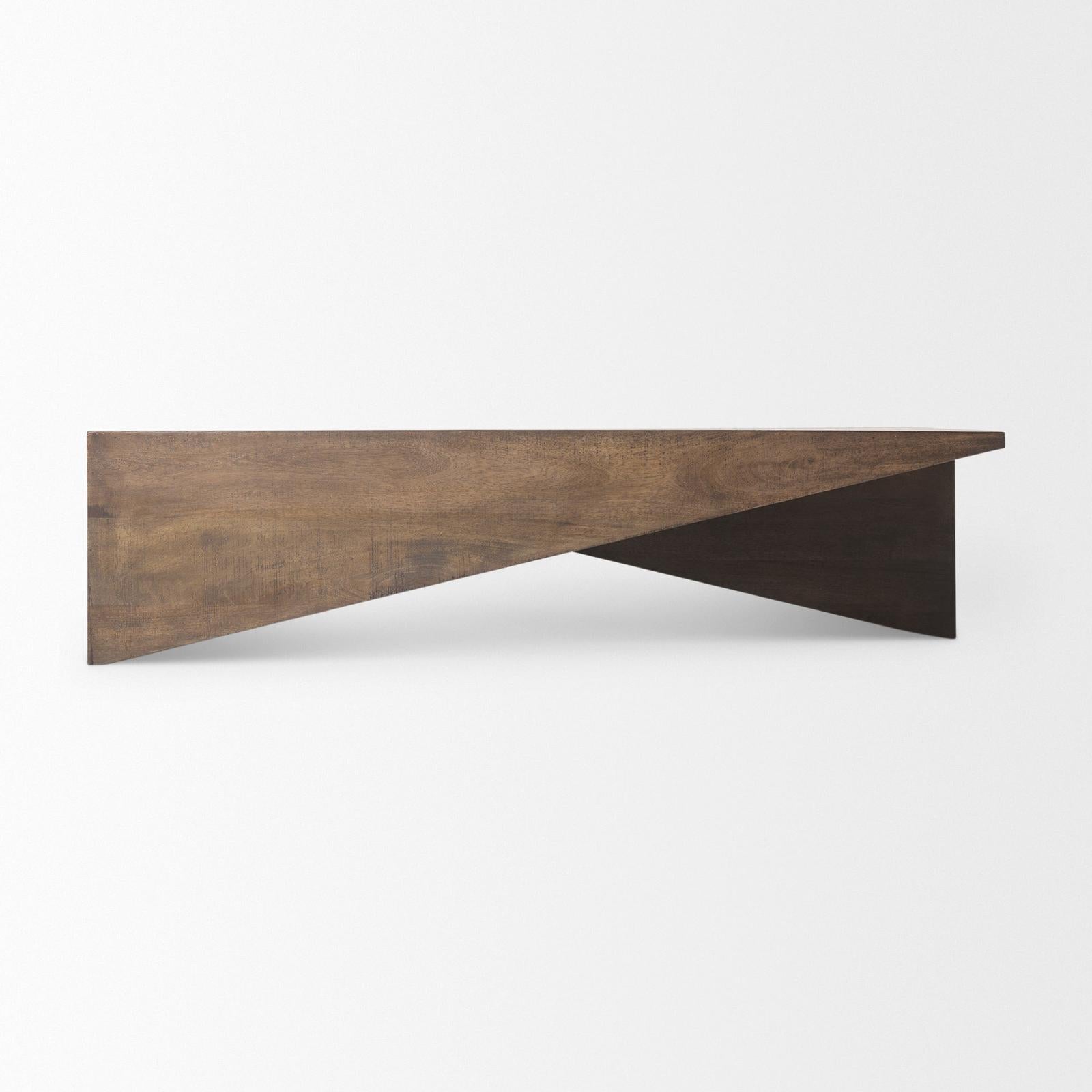 Mercana West Medium Brown Wooden Angled Coffee Table