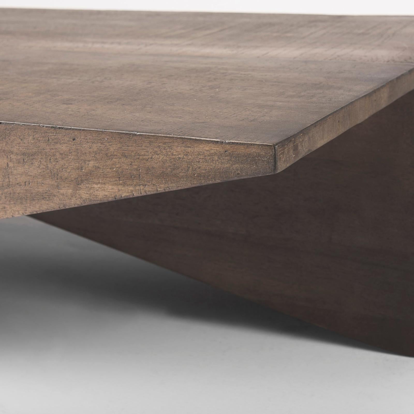 Mercana West Medium Brown Wooden Angled Coffee Table