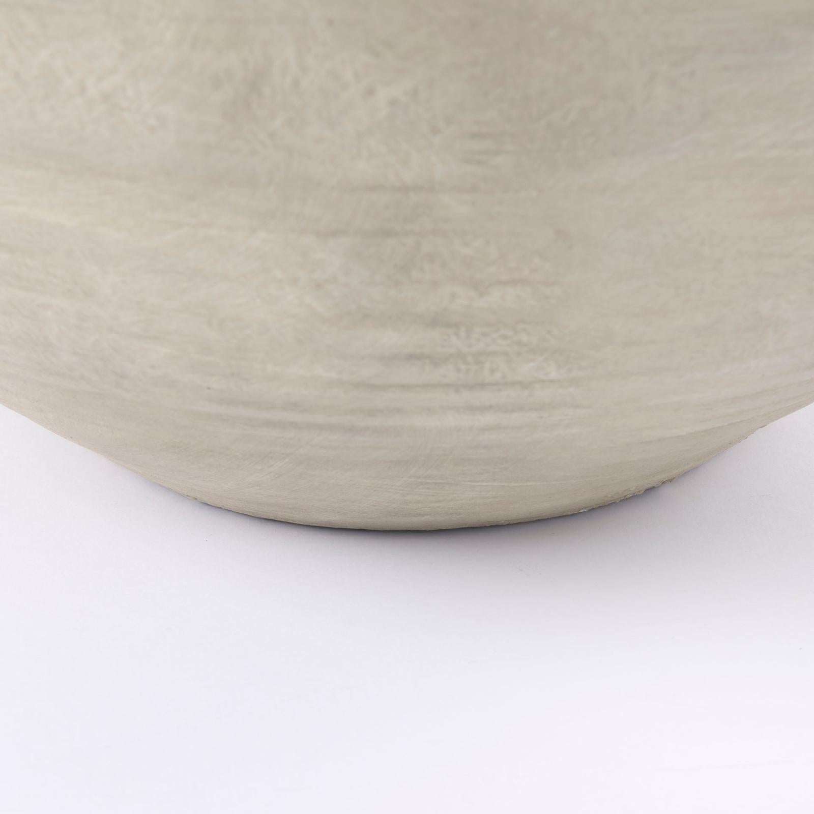 Mercana Amos White and Dark Beige Color Blocked Ceramic Floor Vase