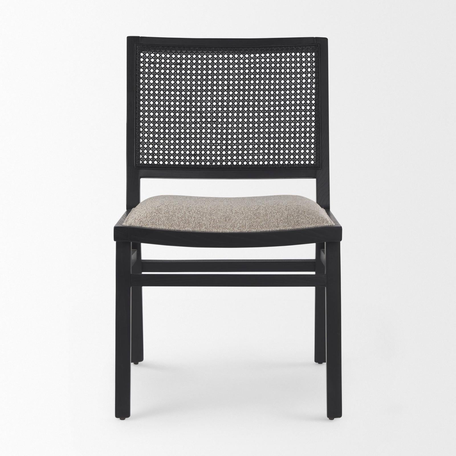 Mercana Wynn Beige Fabric Wood Dining Chair
