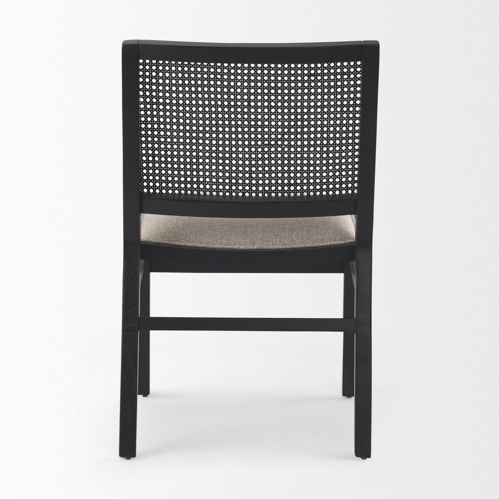 Mercana Wynn Beige Fabric Wood Dining Chair