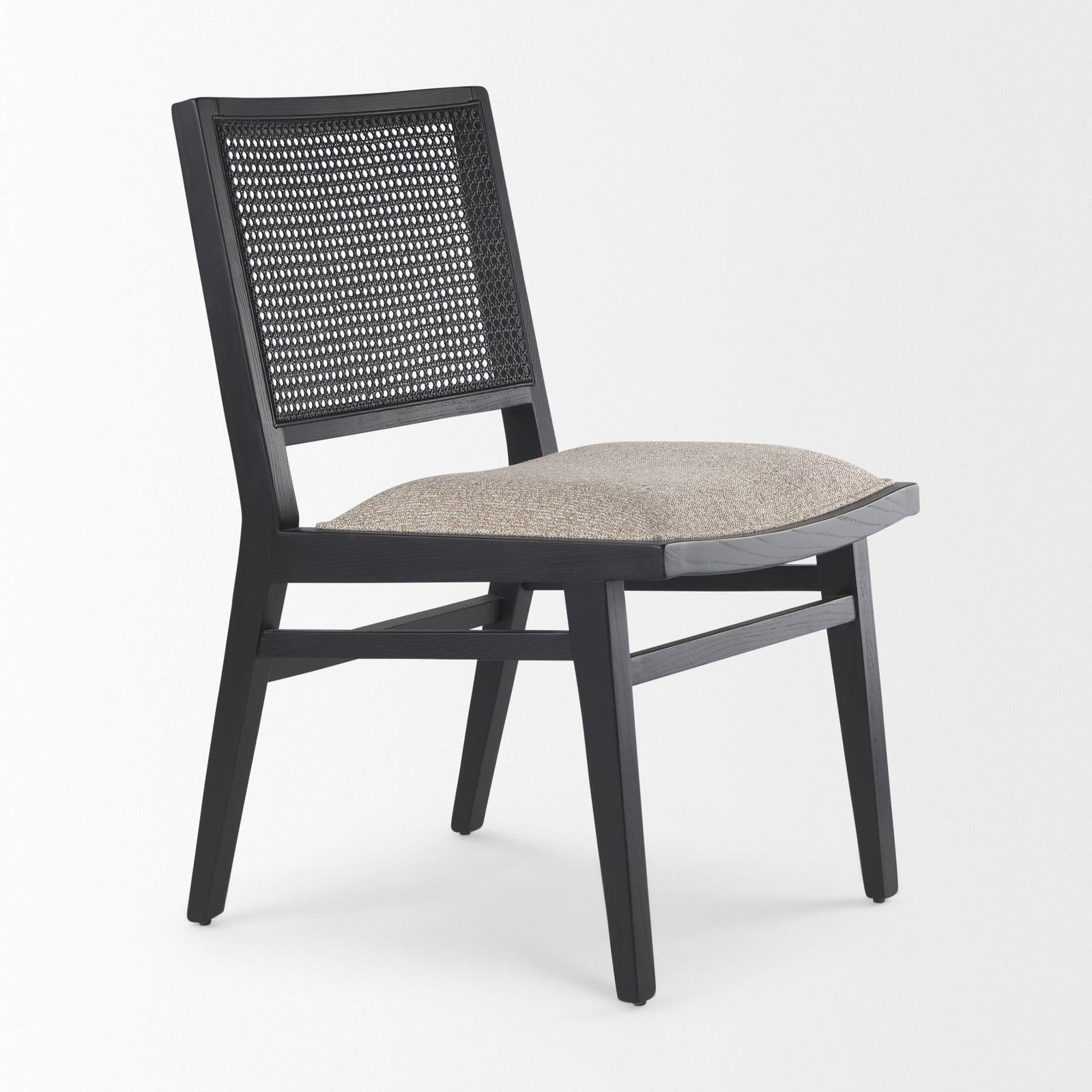 Mercana Wynn Beige Fabric Wood Dining Chair