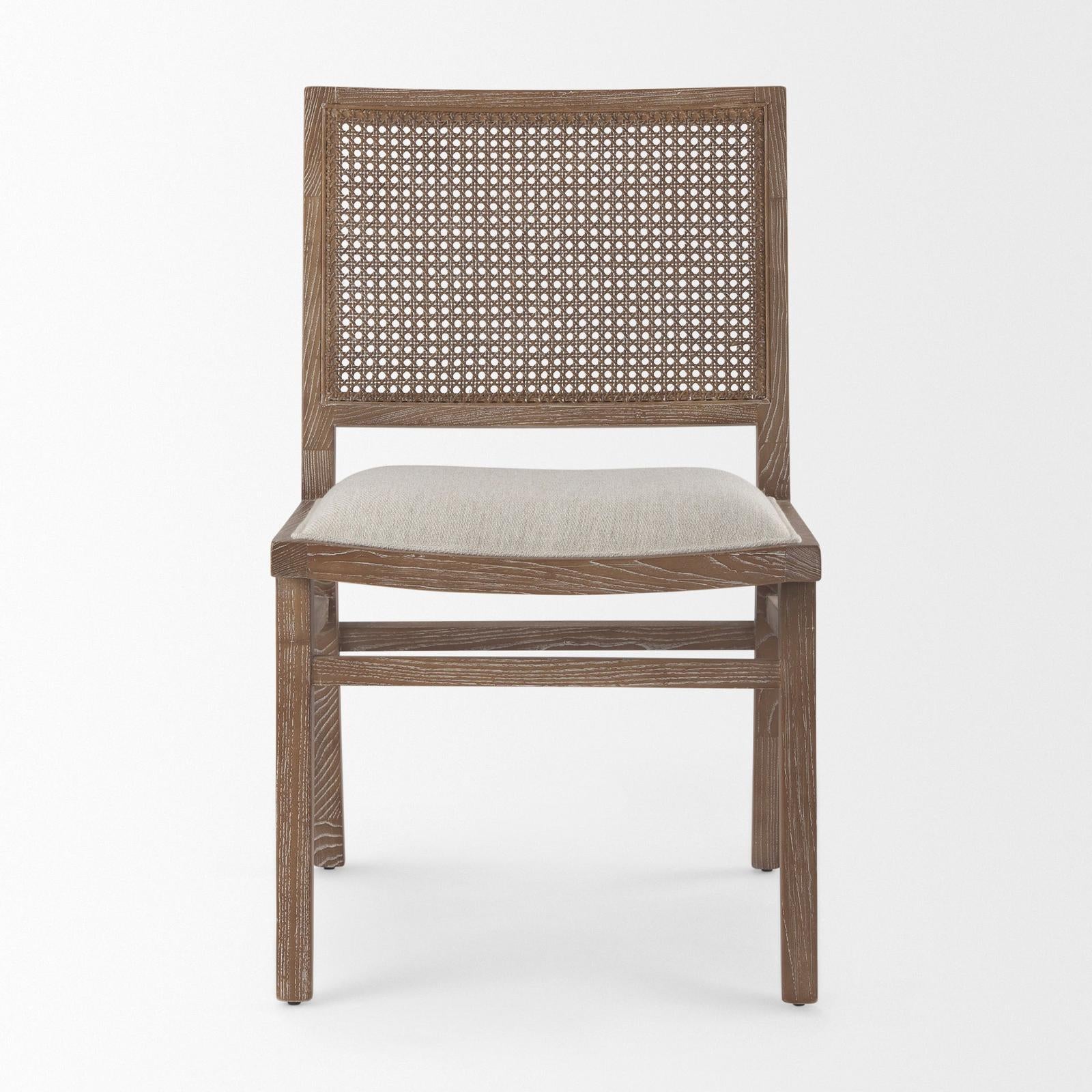 Mercana Wynn Beige Fabric Wood Dining Chair