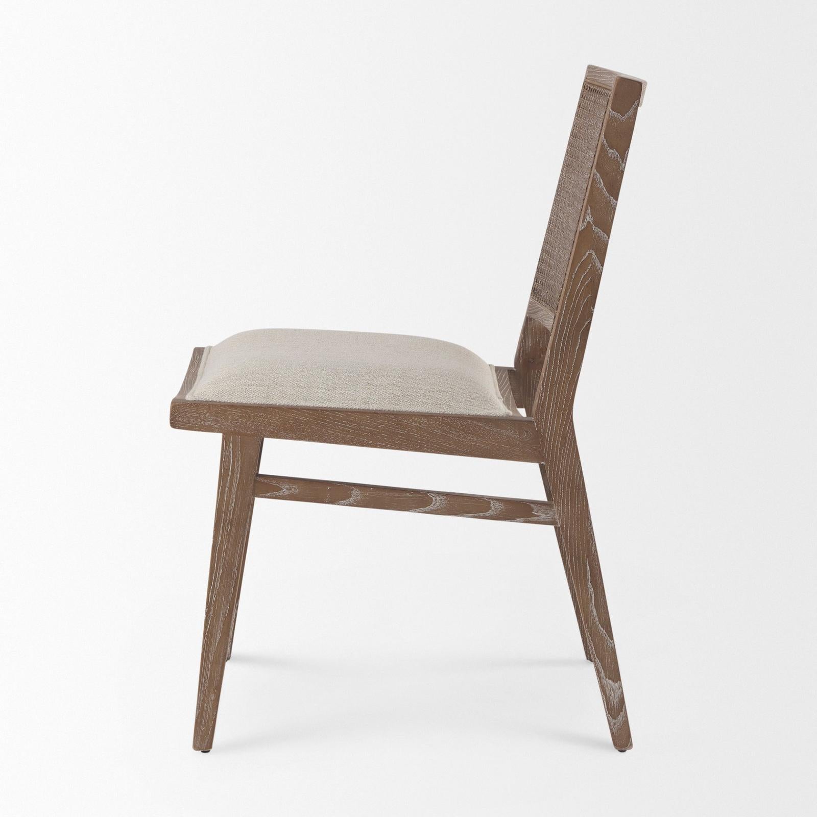Mercana Wynn Beige Fabric Wood Dining Chair