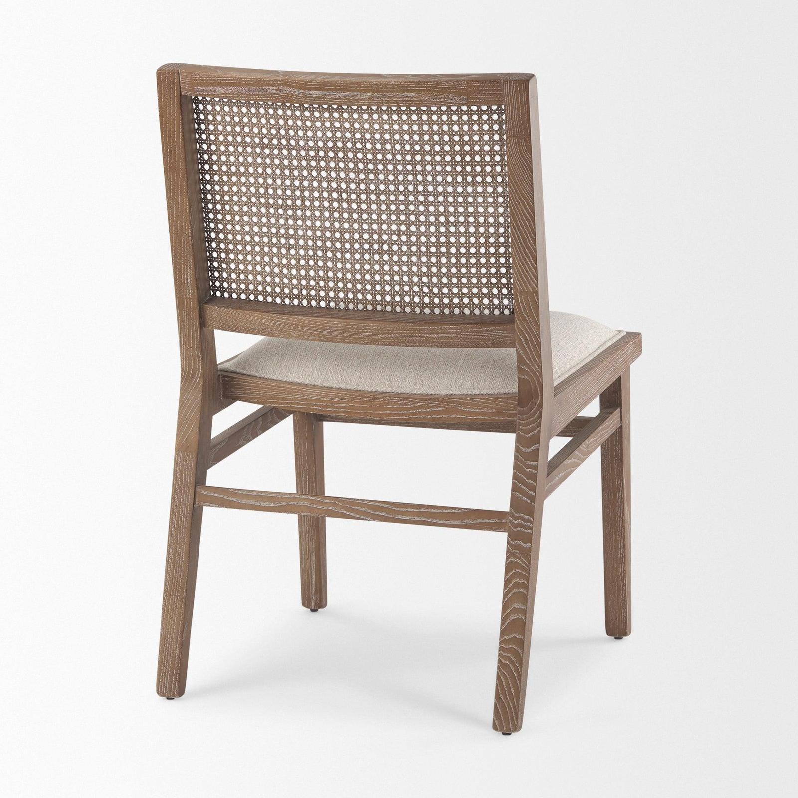 Mercana Wynn Beige Fabric Wood Dining Chair