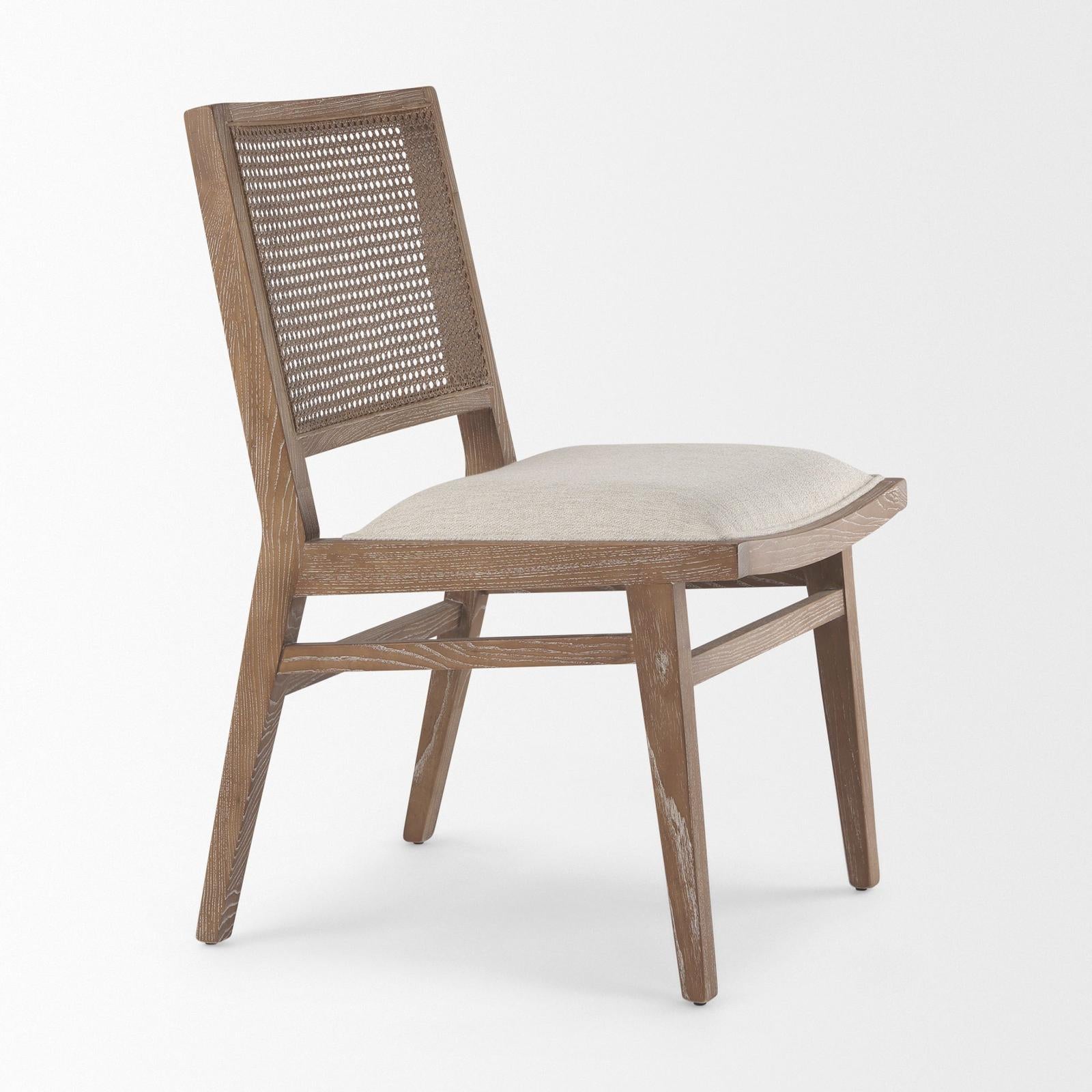 Mercana Wynn Beige Fabric Wood Dining Chair