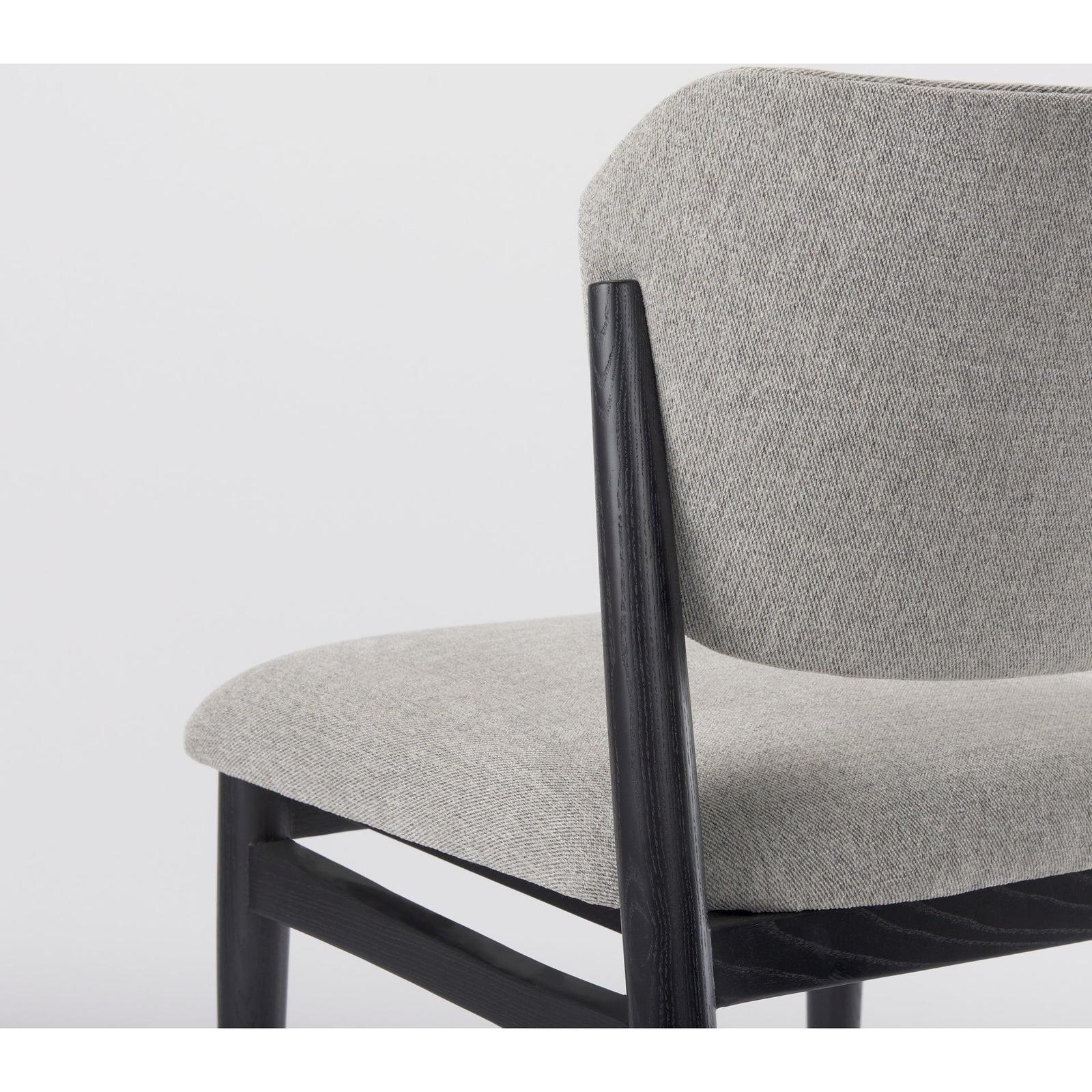 Mercana Cline Gray Fabric W/Black Wood Dining Chair