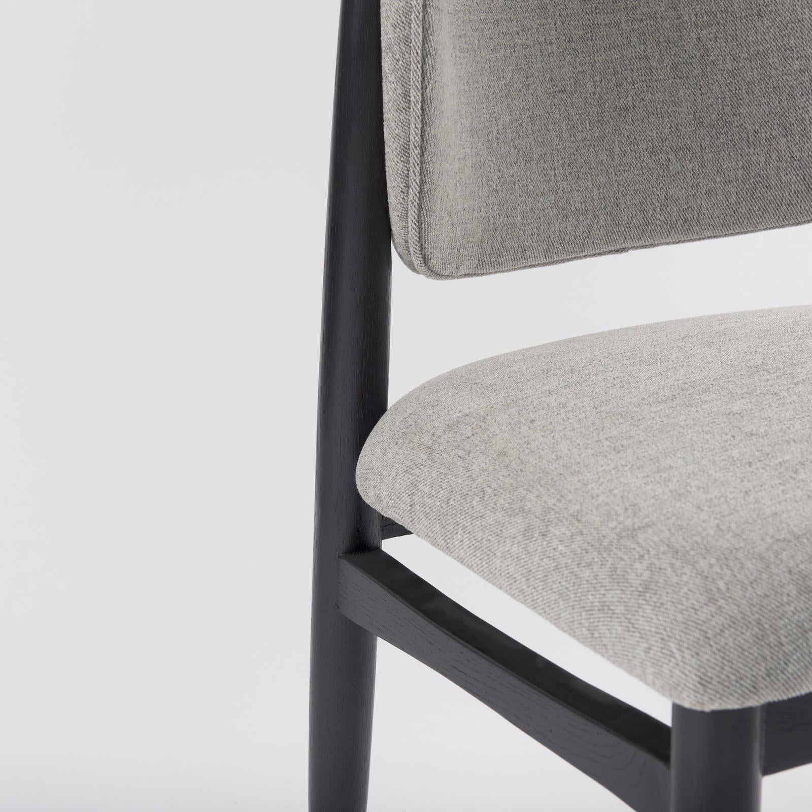 Mercana Cline Gray Fabric W/Black Wood Dining Chair