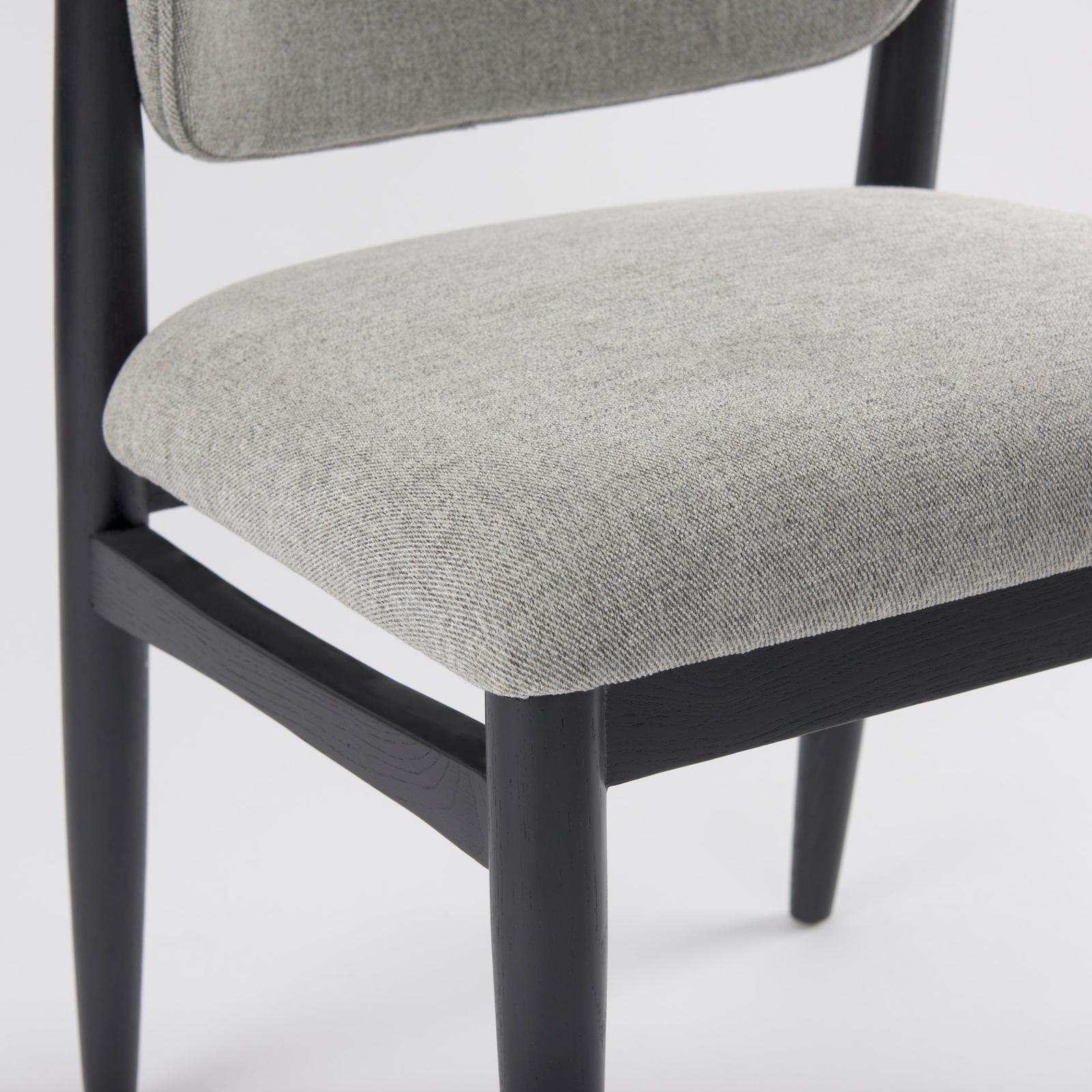 Mercana Cline Gray Fabric W/Black Wood Dining Chair