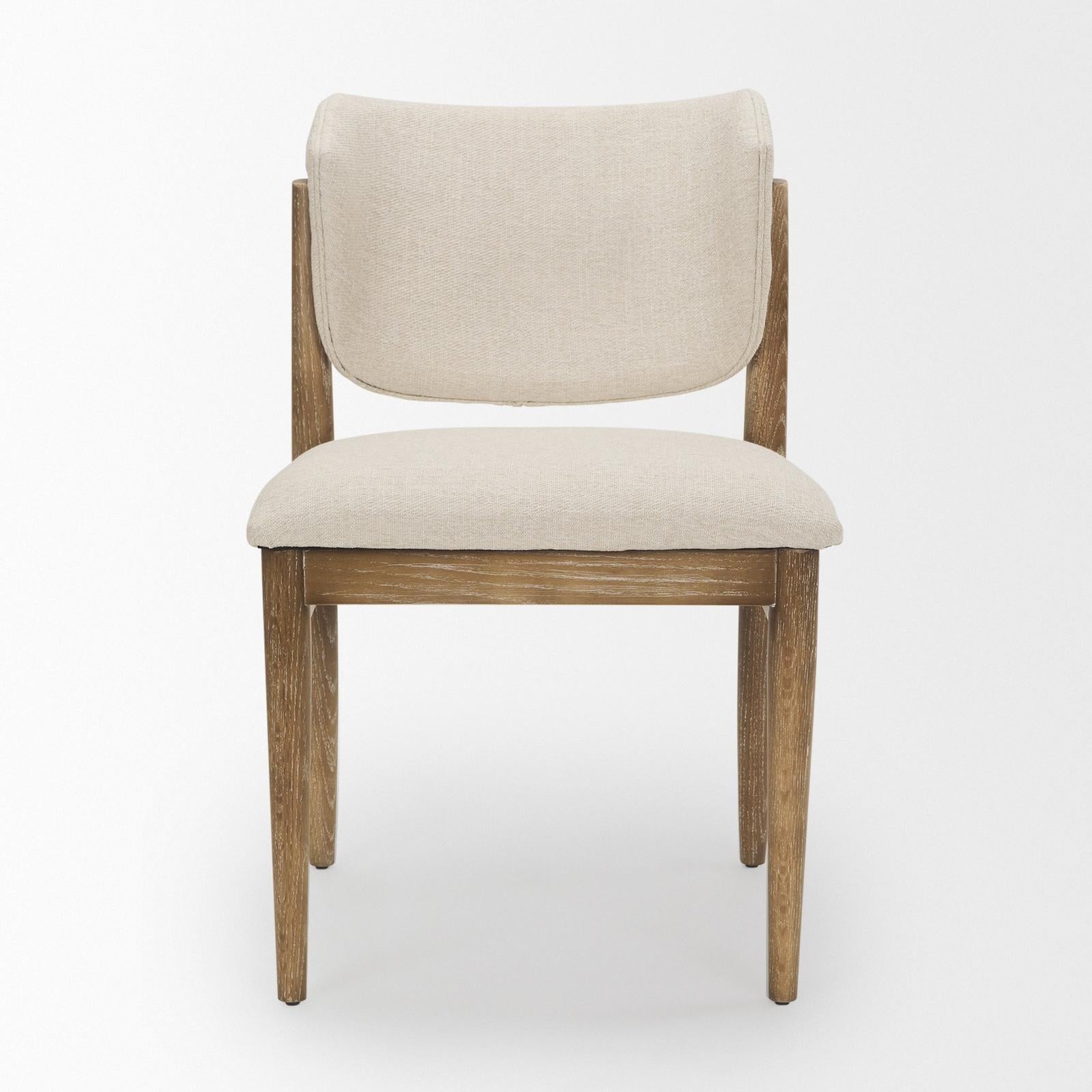 Mercana Cline Upholstered and Light Brown Wood Dining Chair