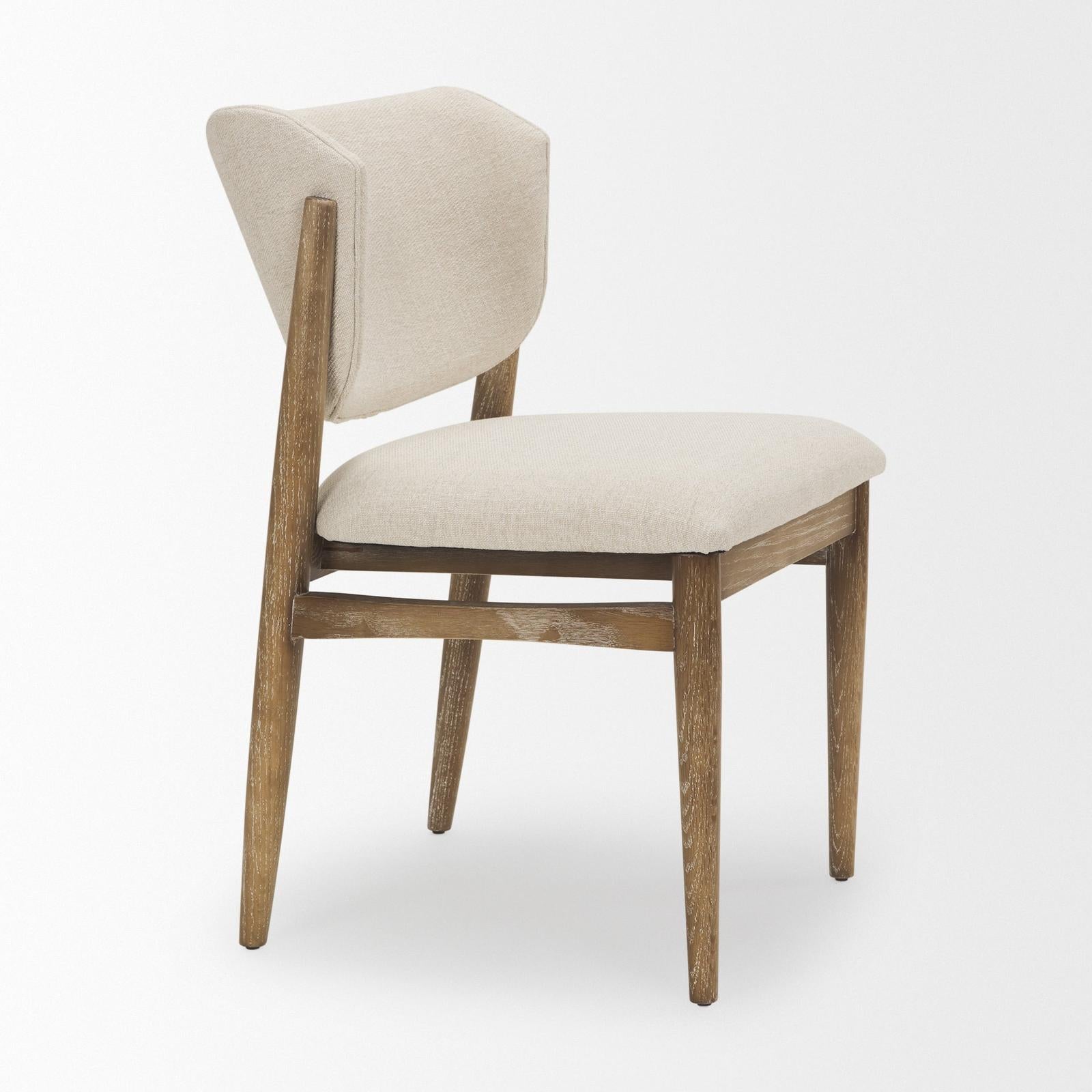 Mercana Cline Upholstered and Light Brown Wood Dining Chair