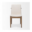 Mercana Cavett Cream Boucle Upholstered Seat W/Light Brown Wood Frame Dining Chair
