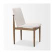 Mercana Cavett Cream Boucle Upholstered Seat W/Light Brown Wood Frame Dining Chair