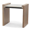 Mercana Athens Light Brown Wood w/ White Marble Accent Table