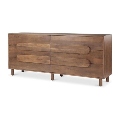 Mercana Astrid Medium Brown Solid Wood 6 Drawer Sideboard
