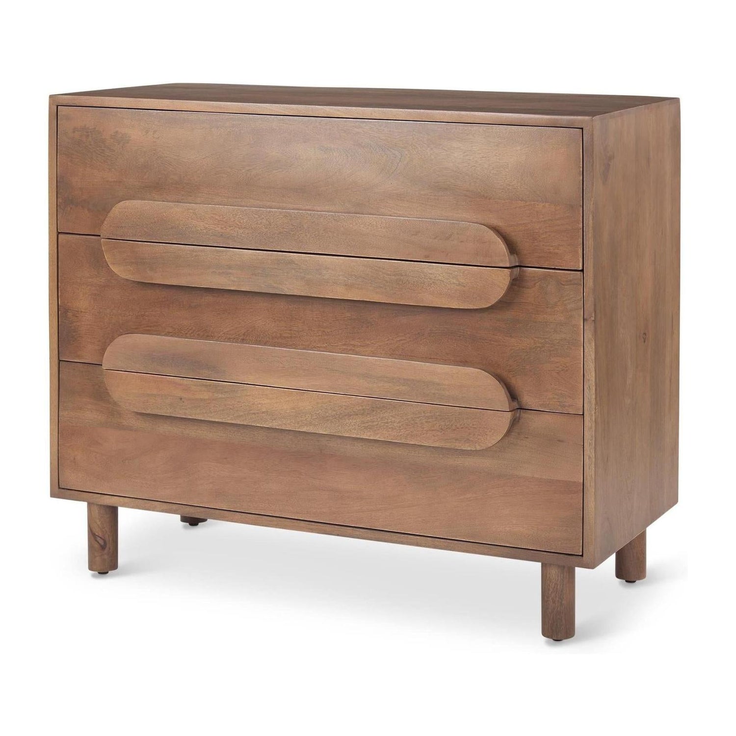 Mercana Astrid Medium Brown Solid Wood 3 Drawer Cabinet