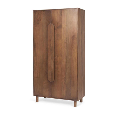 Mercana Astrid Medium Brown Solid Wood Armoire