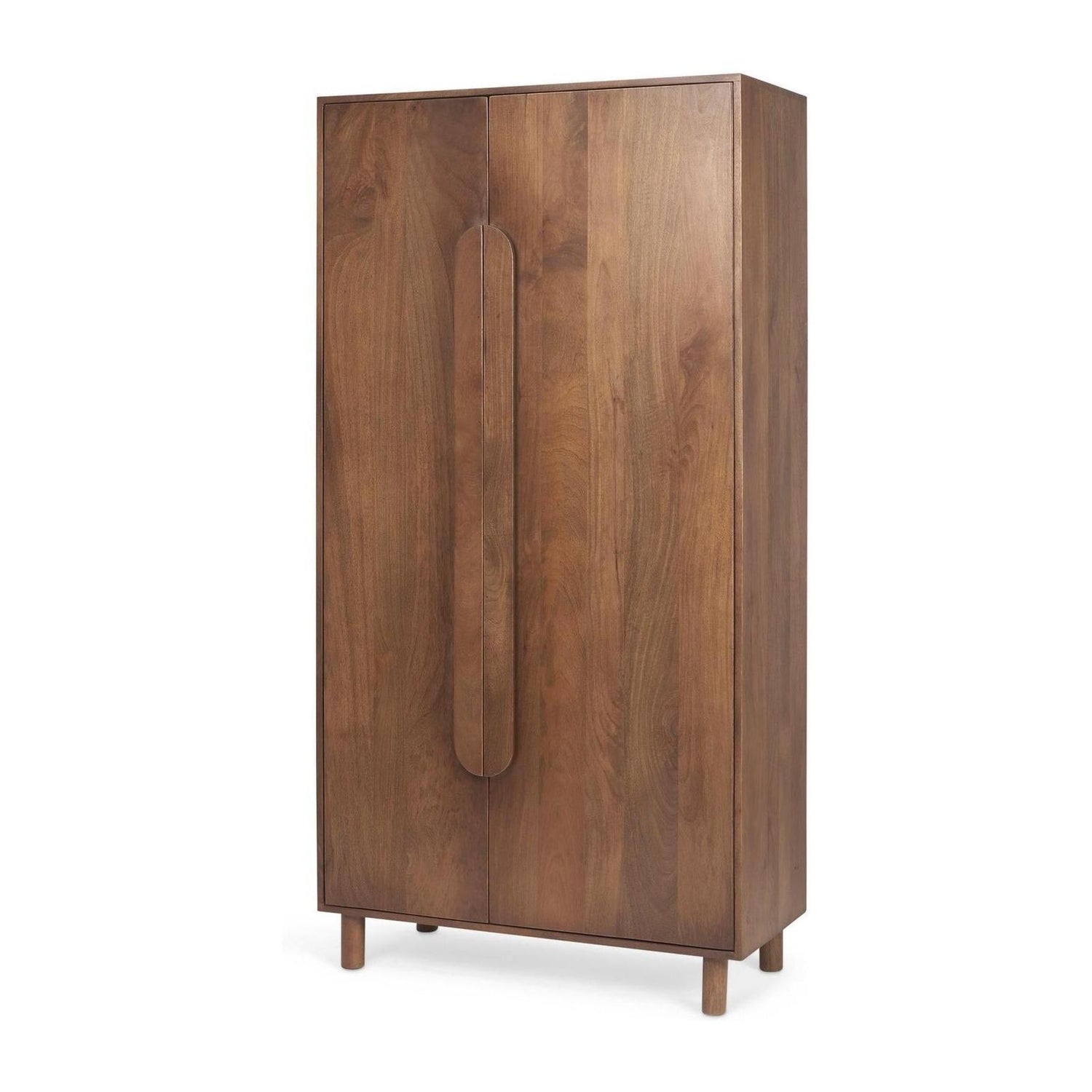 Mercana Astrid Medium Brown Solid Wood Armoire