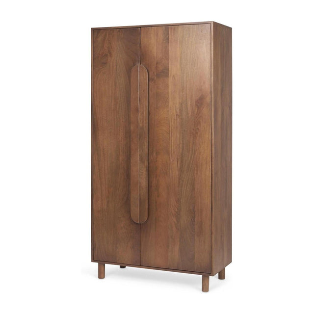 Mercana Astrid Medium Brown Solid Wood Armoire HERO