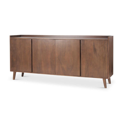 Mercana Lillie Medium Brown Wood 4 Door Tray Top Sideboard