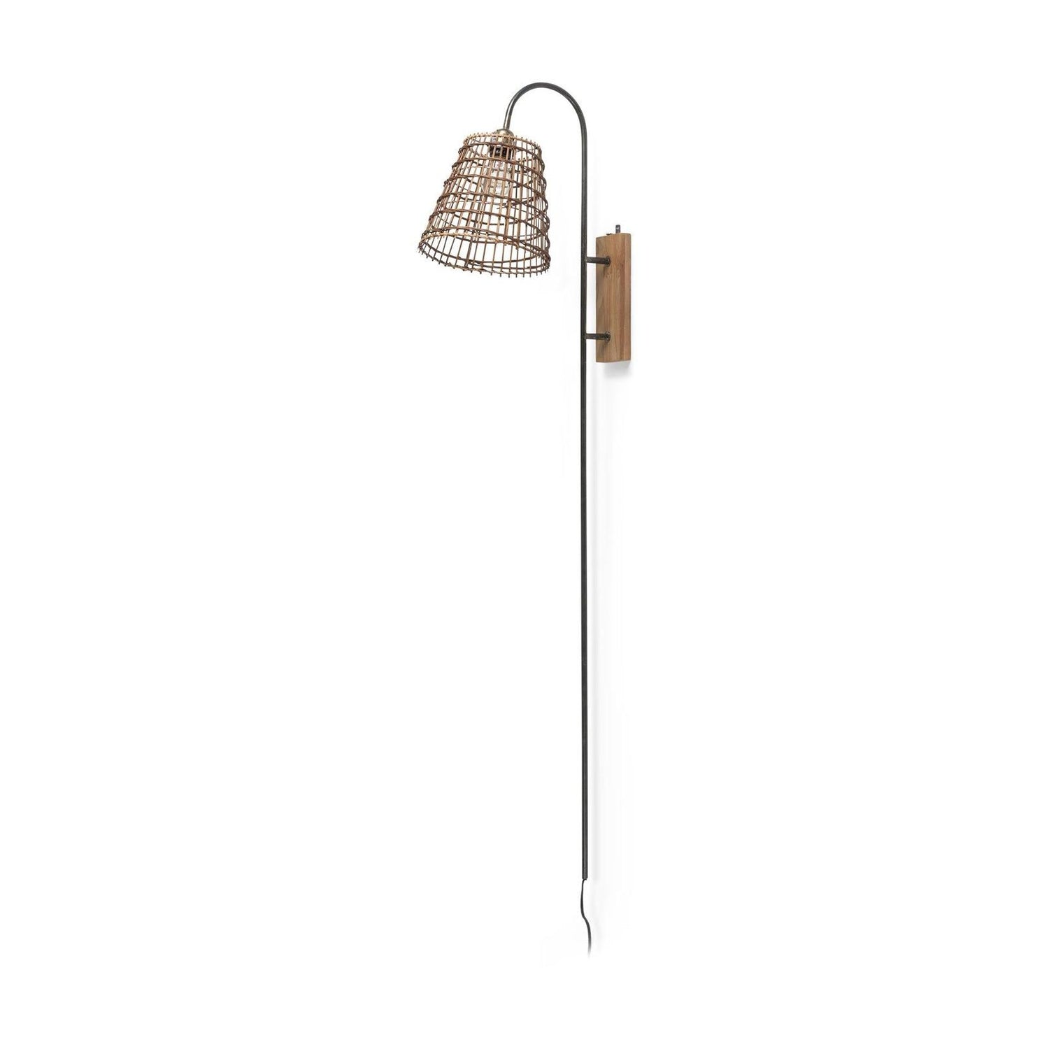 Mercana Kiley Brown Woven Shade W/Black Metal Wall Sconce Clearance