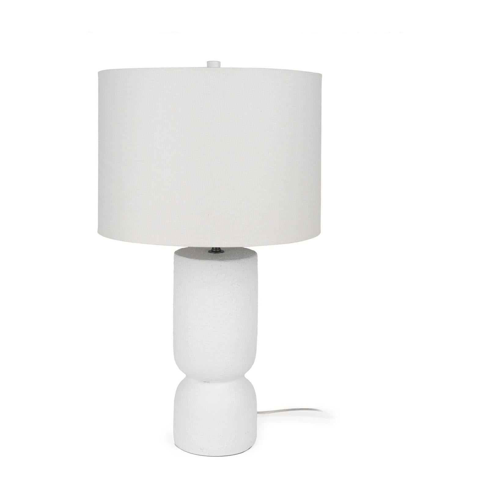 Mercana Everly White Cement W/Beige Shade Table Lamp