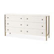 Mercana Savannah White Fir Veneer w/ Metal 6-Drawer Sideboard Clearance