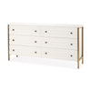 Mercana Savannah White Fir Veneer w/ Metal 6-Drawer Sideboard Clearance