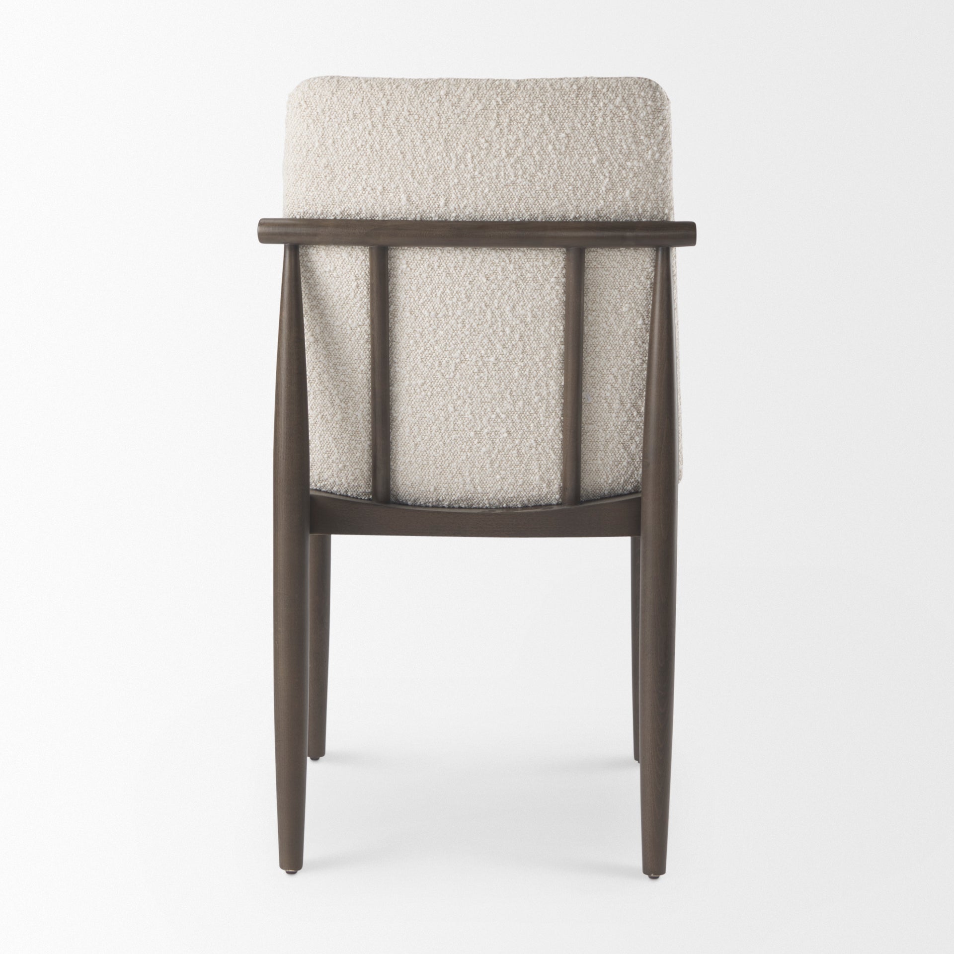 Mercana Cavett Cream Boucle Upholstered Seat W/Dark Brown Wood Frame Dining Chair