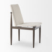 Mercana Cavett Cream Boucle Upholstered Seat W/Dark Brown Wood Frame Dining Chair