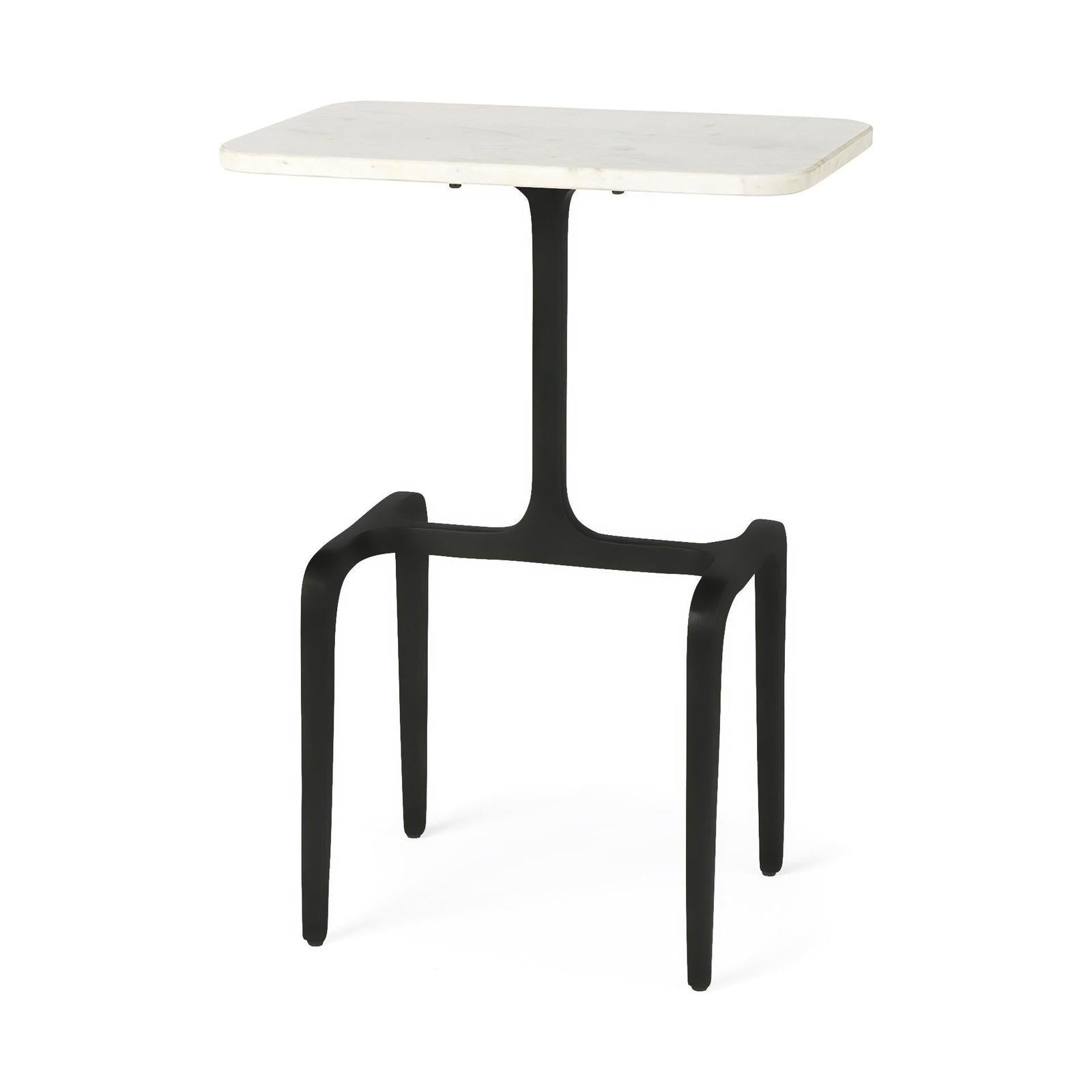 Mercana Preston White Marble Top Accent Table